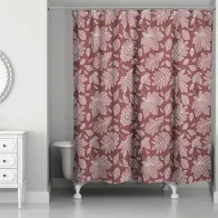Leaves Shower Curtain Maroon