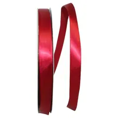 JAM Paper 5/8" x 100yd. Satin Single Face Ribbon Scarlet