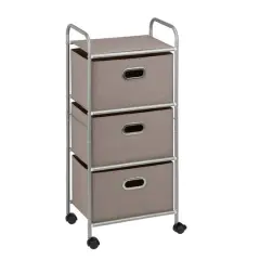 Honey Can Do Gray 3-Drawer Rolling Cart