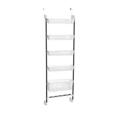 Household Essentials Over the Door Basket Storage Rack White