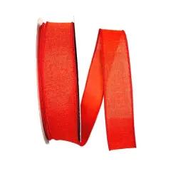 Reliant 1.5" x 50yd. Linen Wired Ribbon Rust