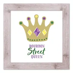 Bourbon Street Queen Crown Western White Framed Print