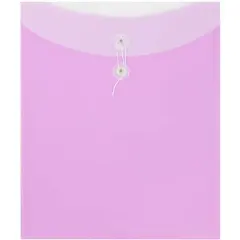 JAM Paper 9.75" x 12" Two-Tone Lilac Purple Plastic Button & String Tie Closure Envelopes, 12ct.