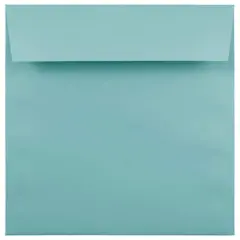 JAM Paper 8.5" x 8.5" Aqua Blue Square Booklet Invitation Envelopes, 25ct.