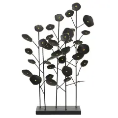 21" Black Metal Contemporary Nature Sculpture