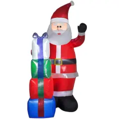 7ft. Airblown&reg; Inflatable Christmas Iridescent & Sequin Santa with Presents