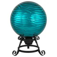 10" Turquoise Wave Outdoor Garden Gazing Ball