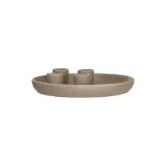 Hello Honey&reg; 8" Matte Tan Color Stoneware Advent Taper Candleholder
