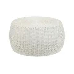 Household Essentials 9" Woven Storage Ottoman White