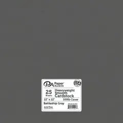 PA Paper&trade; Accents Smooth 12"x 12" Heavyweight Cardstock, 25 Sheets Battleship Grey