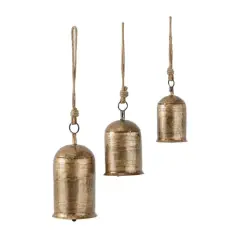 Metal Bohemian Decorative Cowbells Set Gold