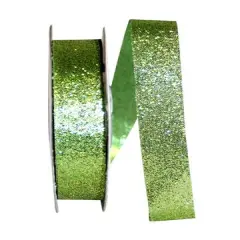 The Ribbon Roll 5/8" x 25yd. Glitter All Metallic Ribbon Lime