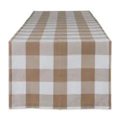 DII&reg; 108" Buffalo Check Table Runner Stone/White