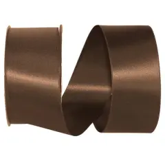 JAM Paper 2.25" x 50yd. Double Face Satin Allure Ribbon Brown