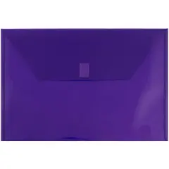 JAM Paper 9.75" x 14.5" Plastic Hook & Loop Closure Envelopes, 12ct. Purple