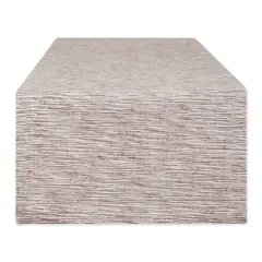 DII&reg; 108" Tonal Recycled Cotton Slubby Rib Table Runner Leather Brown