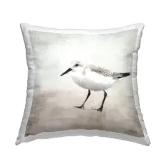 Stupell Industries Small White Bird Nature Wildlife Animal Throw Pillow, 18" x 18"