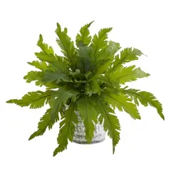 Fern Artificial Plant in Vintage Hanging Planter
