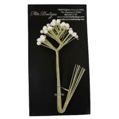 JAM Paper Rinestone Quintet, 12ct. Ivory with Gold Stem