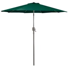 9ft. Outdoor Patio Market Umbrella with Hand Crank & Tilt Hunter Green/Brown