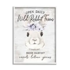 Stupell Industries Wild Rabbit Farms Weathered Floral Crown Sign Framed Giclee Art White