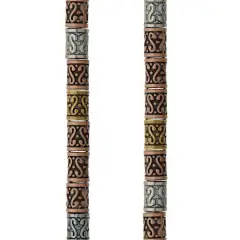 Metal Carved Tube Beads, 9mm by Bead Landing&trade;