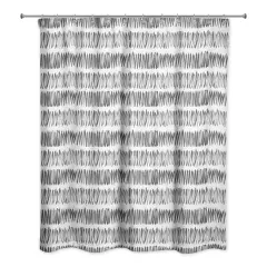 Hatch Lines Shower Curtain Black and White