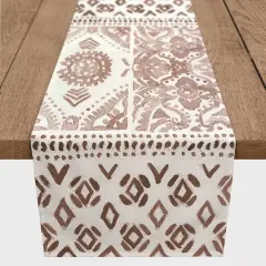 72" Deep Red Pattern Poly Twill Table Runner