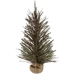 2ft. Unlit Green & Brown Warsaw Twig Artificial Christmas Tree with Burlap Base