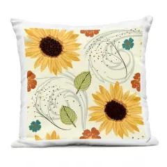 Stupell Industries Warm Sunflower Botanicals Pattern Outdoor Printed Pillow