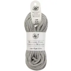 Charcoal Macram&eacute; Cotton Cord by Loops & Threads&reg;, 75ft.