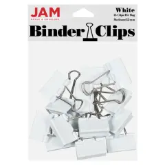 JAM Paper 1.25" Binder Clips, 15ct. White