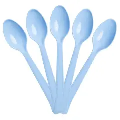 JAM Paper Premium Disposable Plastic Spoons, 48ct. Baby Blue