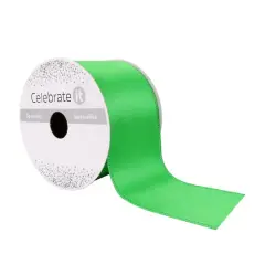 2.5" x 10yd. Satin Wired Ribbon by Celebrate It&reg; Specialty Kelly Green