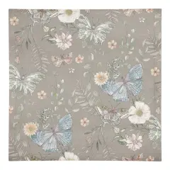 Butterflies Cotton Twill Napkin Gray