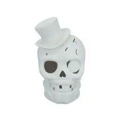 7.75" DIY Ceramic LED Gentleman Skull D&eacute;cor by Make Market&reg;