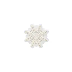 Hello Honey&reg; 6" White LED Lighted Stoneware Bisque Snowflake Accent