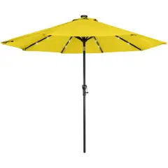 9ft. Solar Lighted Outdoor Patio Market Umbrella Yellow