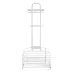 Bath Bliss Ellipse Collection White Adjustable Bathroom Organizer