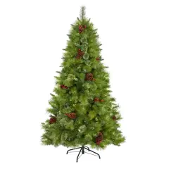 6ft. Unlit Montana Mixed Pine Artificial Christmas Tree with Pinecones and Berries