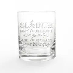 11oz. Slainte Engraved Whiskey Glass