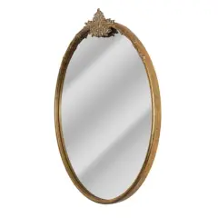 Head West 24" Vintage Ornate Round Gold Metal Frame Mirror