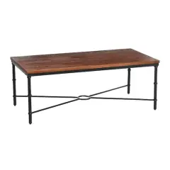 Hello Honey&reg; Saratoga 4ft. Dark Chestnut Rustic Solid Wood & Metal Coffee Table