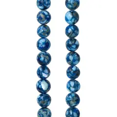 Blue Reconstituted Shell Round Beads, 6mm by Bead Landing&trade;