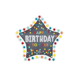 SuperShape&trade; 34" Satin Confetti Burst Birthday Star Foil Balloon
