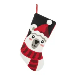 Glitzhome&reg; 20.5" Polar Bear Hooked Stocking