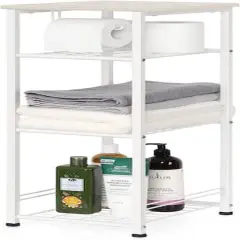 NEX&trade; 29" White Freestanding 4-Tier Storage Shelf with Toilet Paper Holder