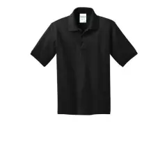 Port & Company&reg; Youth Core Blend Jersey Knit Polo Jet Black
