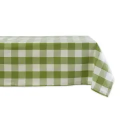 DII&reg; 84" Buffalo Check Tablecloth Antique Green and White