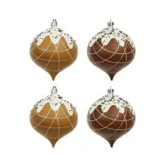 4 Pack 4.7" Gingerbread Sprinkle Shatterproof Onion Ornaments by Ashland&reg;